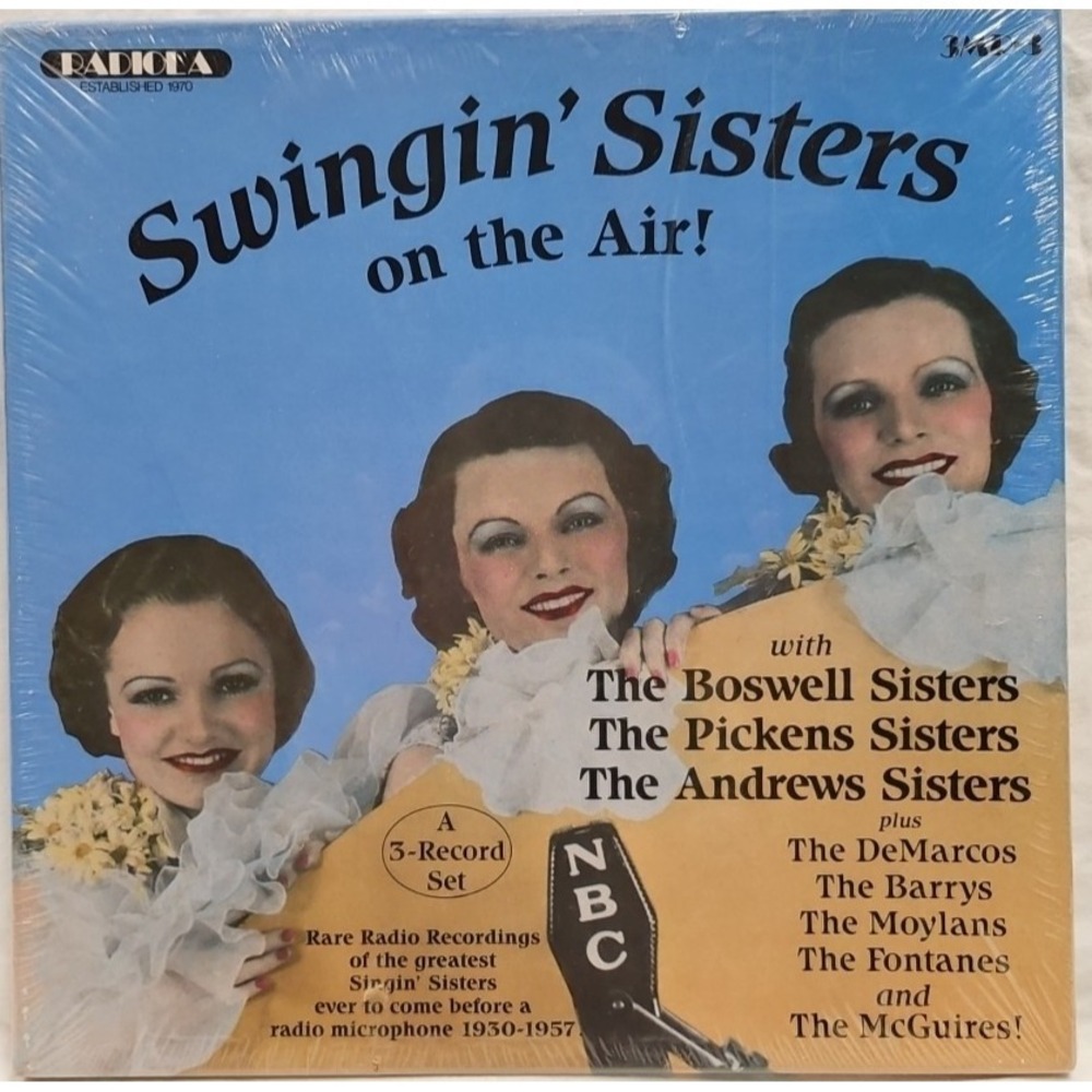 3 Record set of 1930-1957 Swingin Sisters on the Air Never opened.